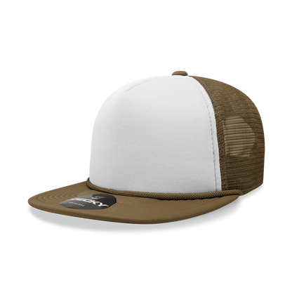 Decky 6026 - Classic 5 Panel Foam Trucker Cap, Flat Bill Hat