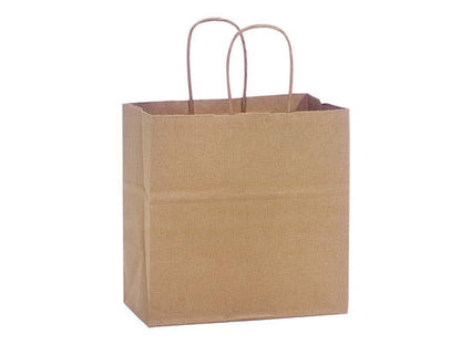 Brown Kraft Paper Shopping Bags: Cub 8x4.75x10" / 250 Pack