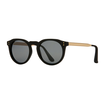 Adams- Matte Onyx/Matte Gold / Smoke Polarized Lens