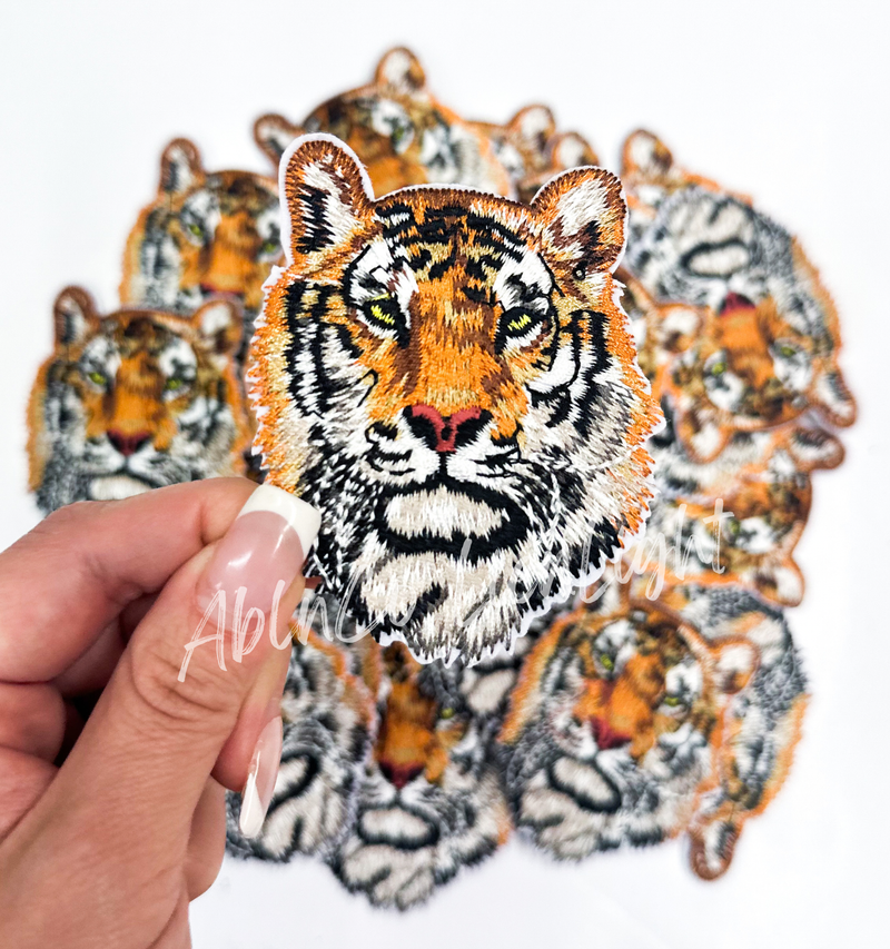 Small 3” fierce tiger patch trucker hat patches iron on