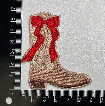 Boot with bow, western patch, cowgirl, cowboy, texas patch