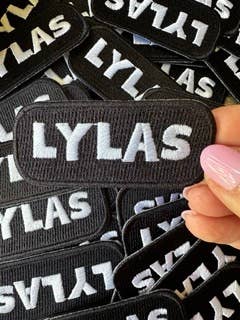 Lylas White on Black Trucker patch Cute hat patch 