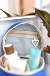 Barrel Organizer Toiletry Bag - Let's Go (Cobalt Blue/Cream)