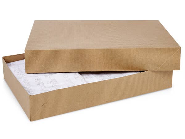 Recycled Brown Kraft Apparel Boxes: 100 Pack / 10x7x1.5"