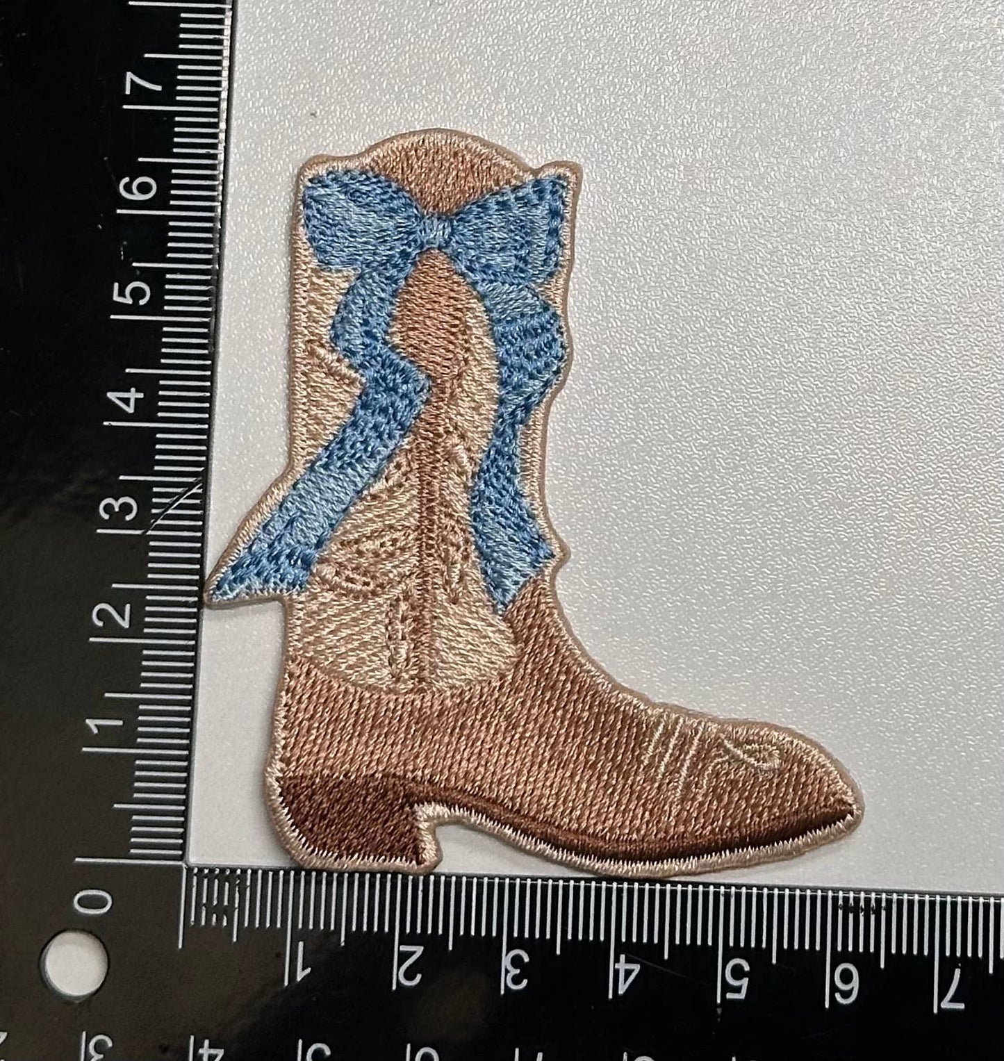 Boot with bow, western patch, cowgirl, cowboy, texas patch