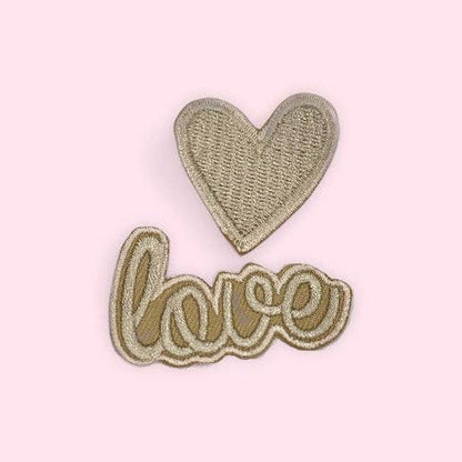 Love/Heart duo, love patch, wedding patch, bride patch