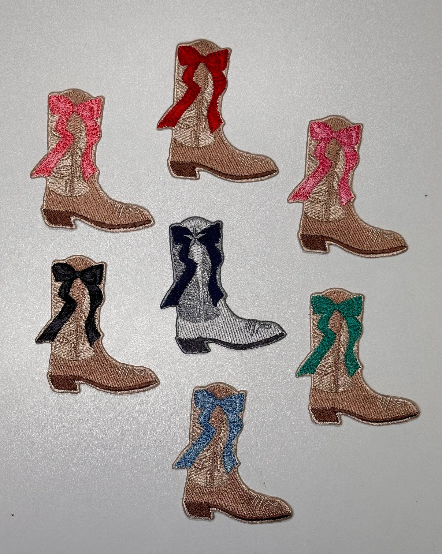 Boot with bow, western patch, cowgirl, cowboy, texas patch