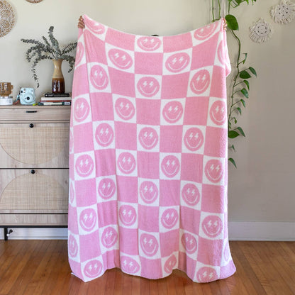 Pink Bolt Smile Blanket