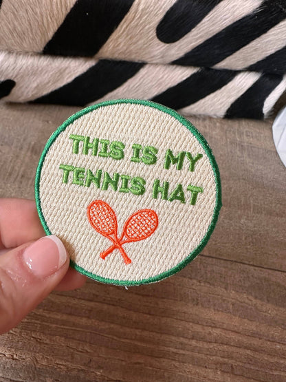 This is my Tennis Hat, Tennis Iron on Hat Patch