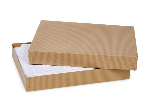 Recycled Brown Kraft Apparel Boxes: 100 Pack / 10x7x1.5"