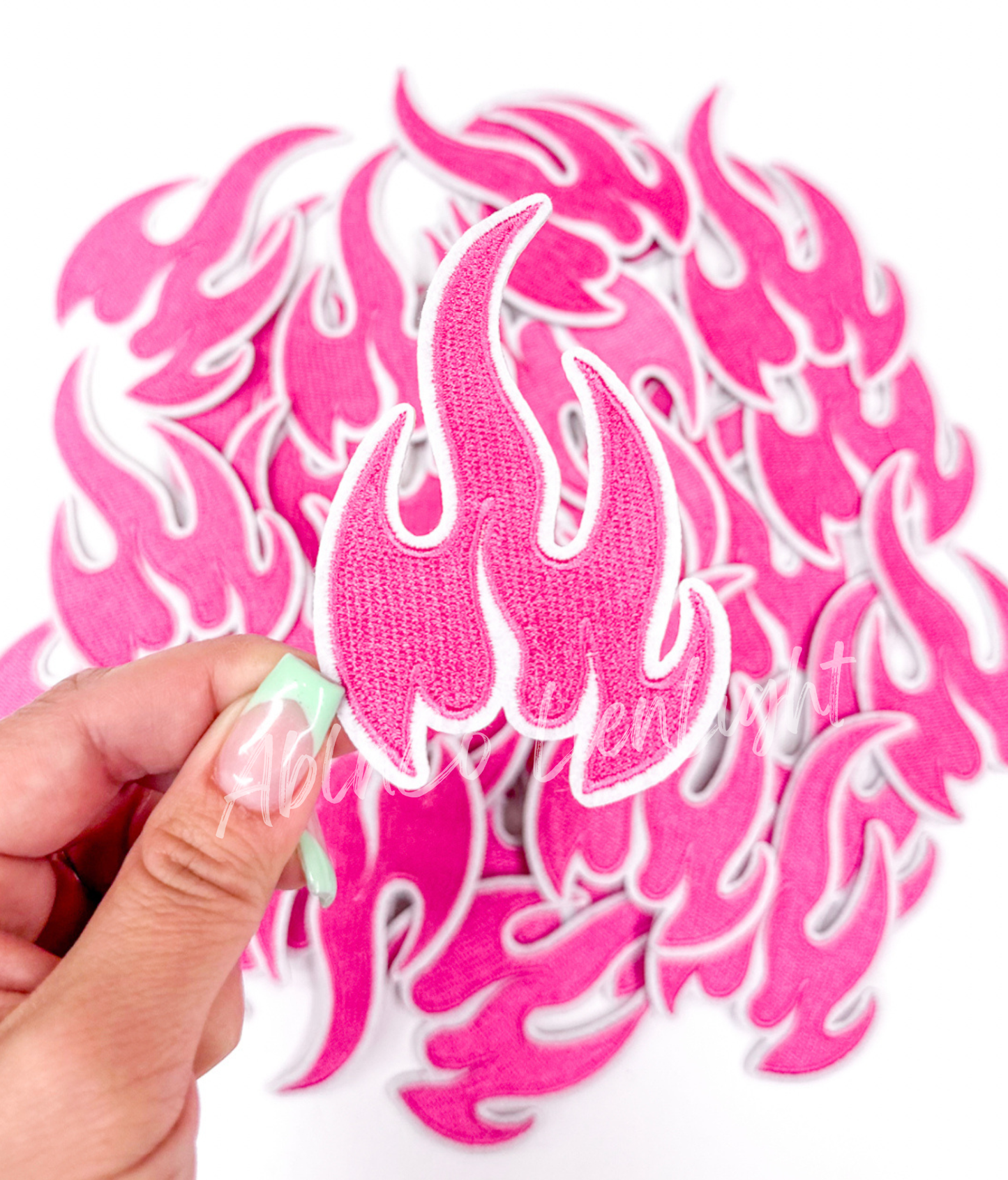 Trucker hat patches 3” pink flame fire patch iron on