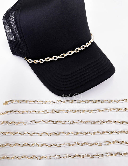 White links trucker hat chain accessories chain for hats