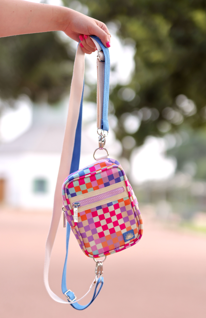 Crossbody Purse- Happy Checkered