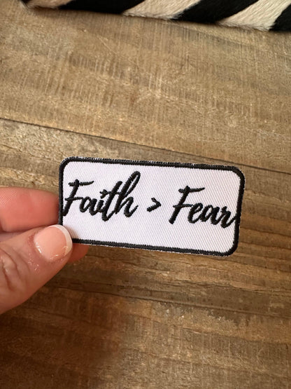 Faith Greater than Fear, iron on patch