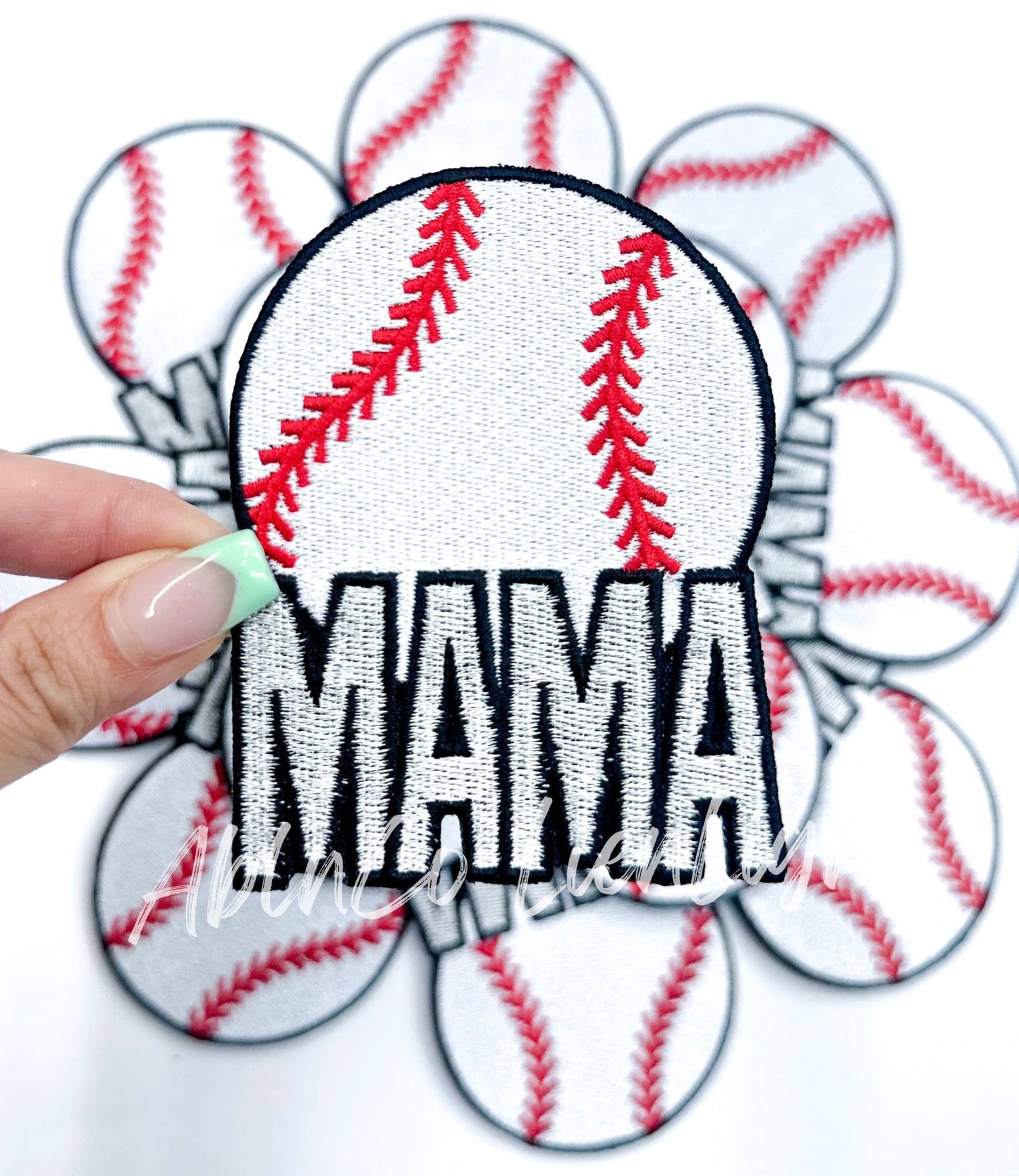 Baseball mama game day trucker hat embroidery patch iron on