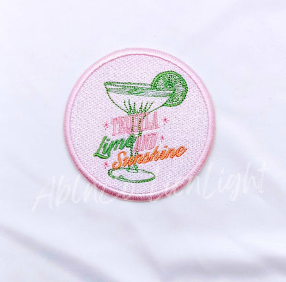 Tequila Lime & Sunshine preppy trucker hat iron on patch