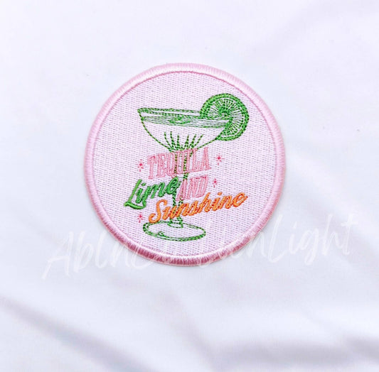 Tequila Lime & Sunshine preppy trucker hat iron on patch