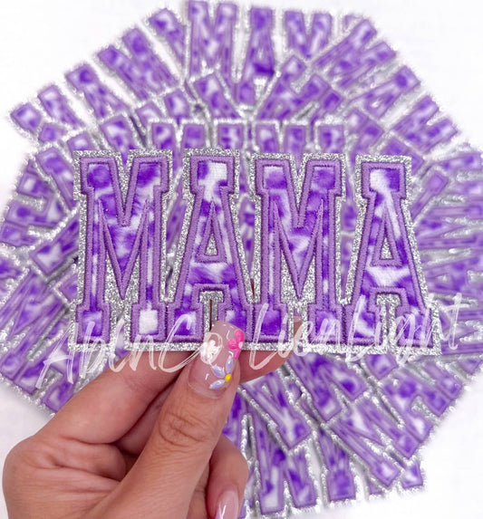 MAMA purple leopard print patch trucker hat patch iron on