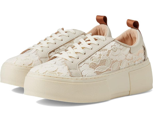 GLEE Cream Lace Platform Sneaker