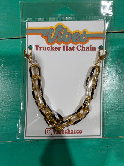 Chunky Black Enamel Dipped Trucker Chain | Hat Band |