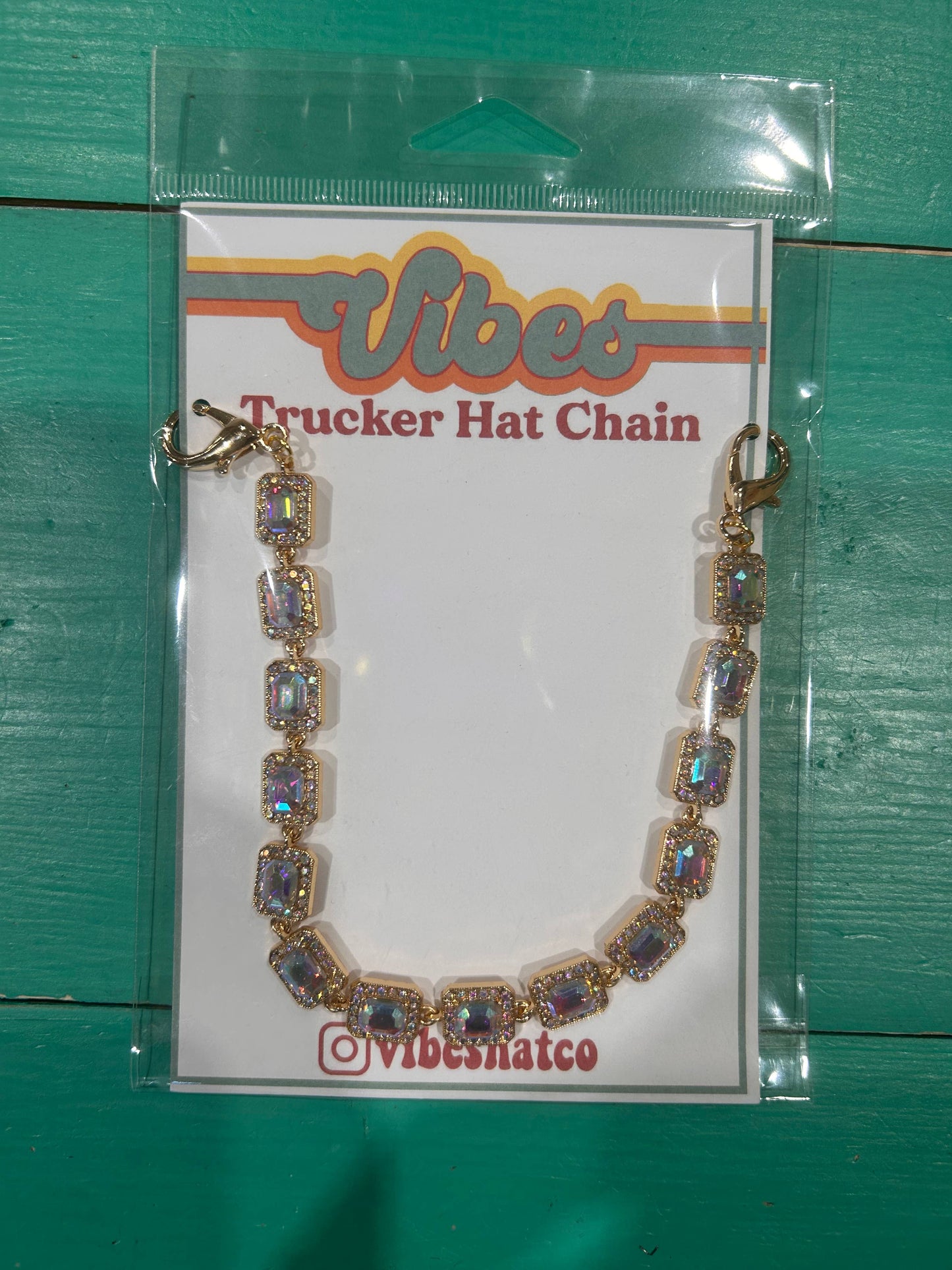 Large Rhinestone Studded Trucker Hat Chain |Hat Bar| Sparkle