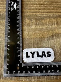 Lylas Black on White patch Cute hat patch