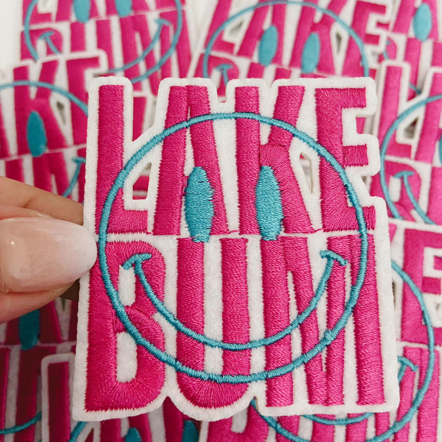 2.5" LAKE BUM  -  Embroidered Hat Patch: QTY 1