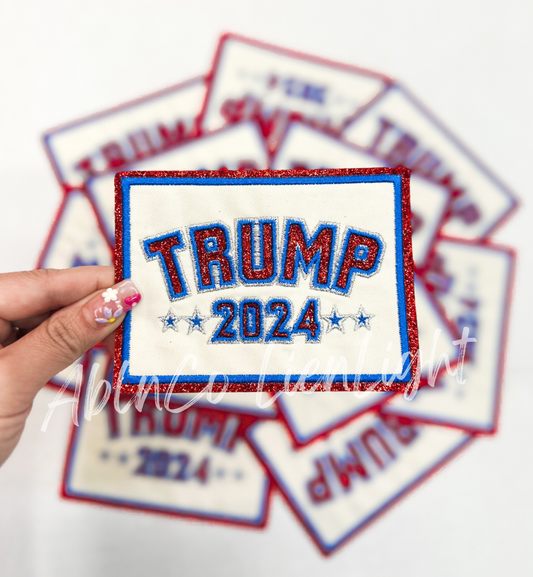 Trump 2024 America glitter embroidery hat patches iron on