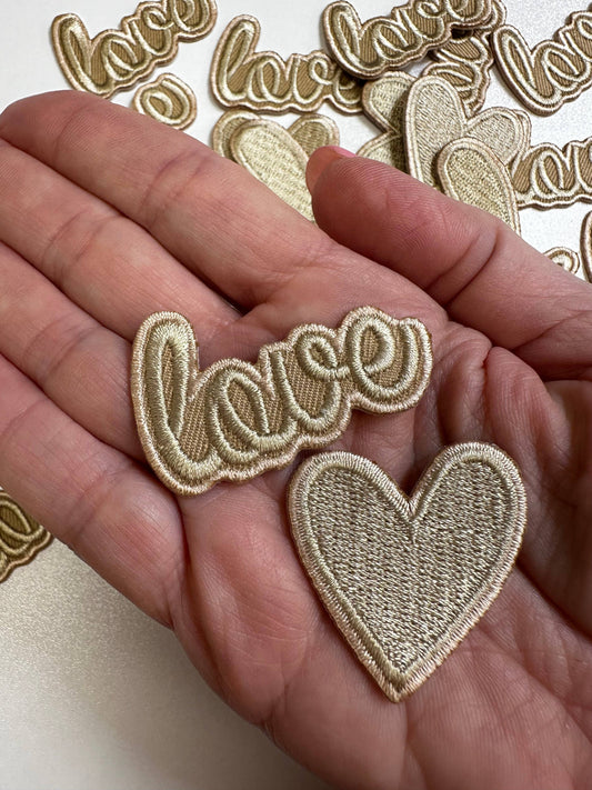 Love/Heart duo, love patch, wedding patch, bride patch