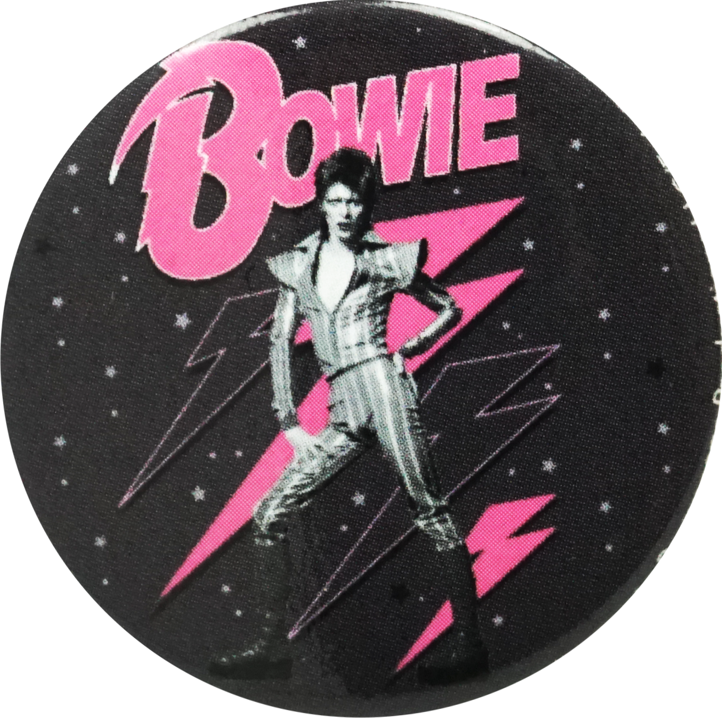 Button - 1.25 Inch - David Bowie - Pink Lightning Bolt