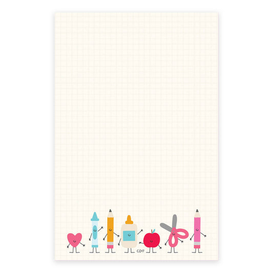 Smiley School Supplies Notepad