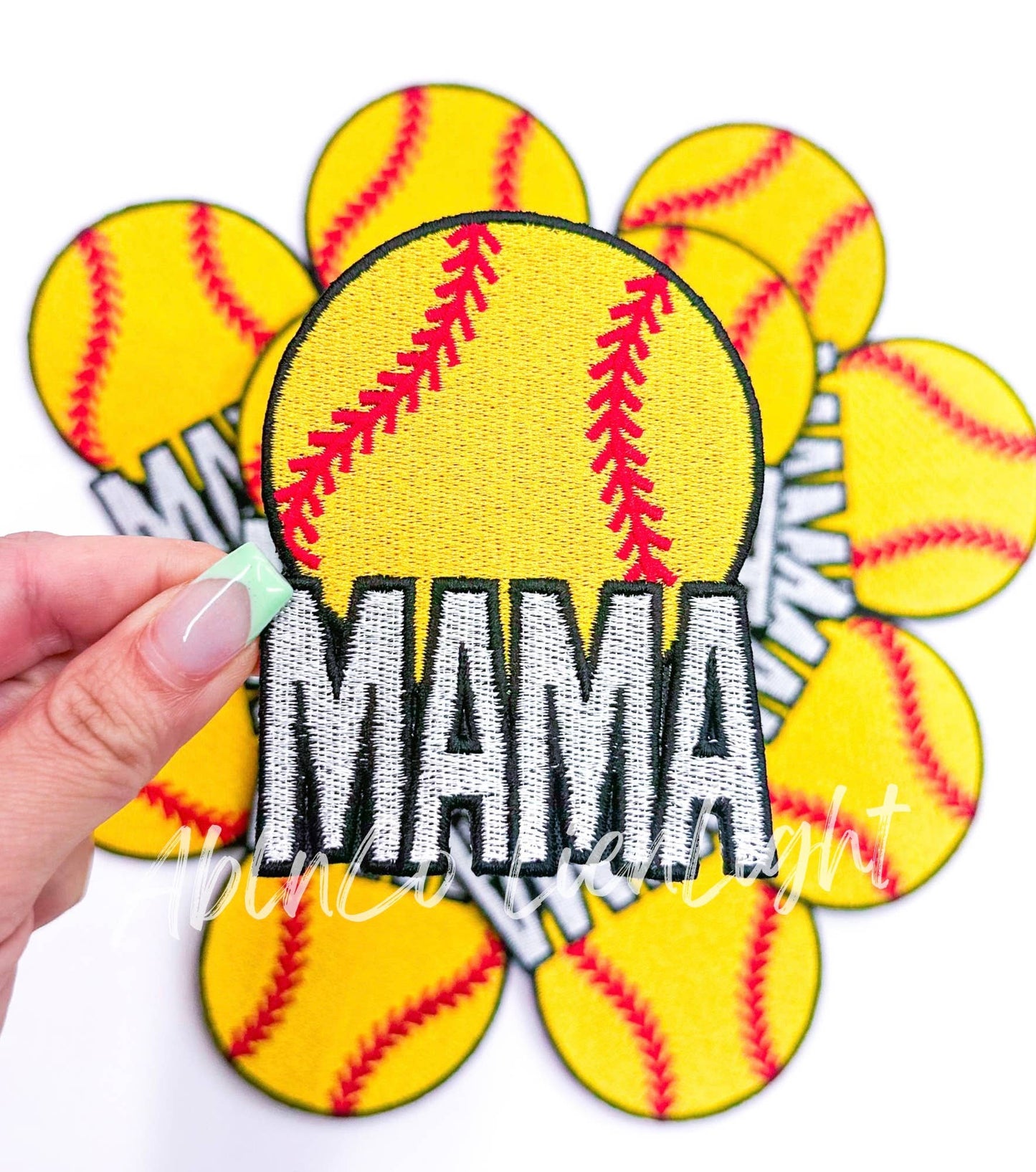 Softball mama game day trucker hat embroidery patch iron on