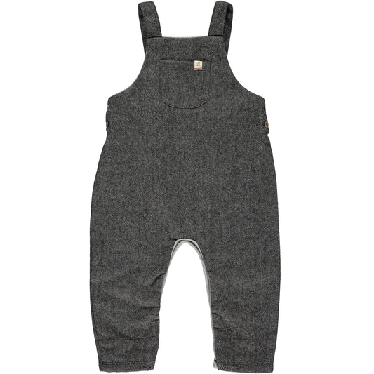 GLEASON woven tweed overalls - CHARCOAL