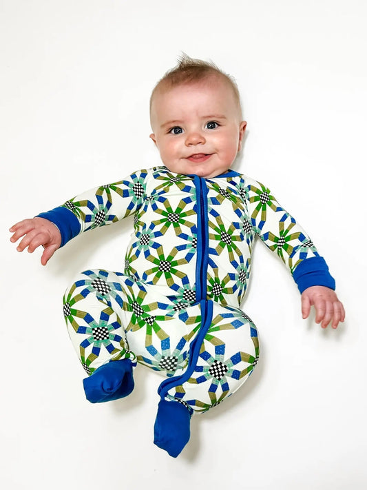 QUILT BOY LONG SLEEVE ZIP PJ