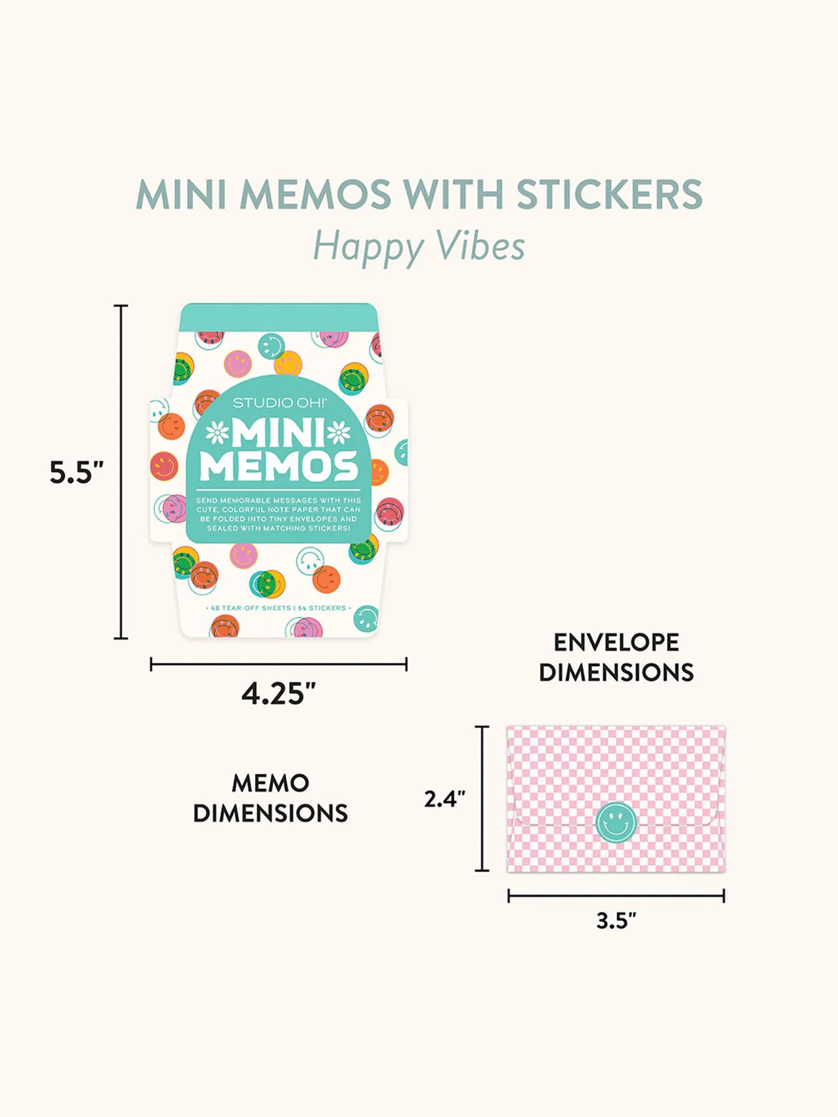 Happy Vibes Mini Memos with Stickers