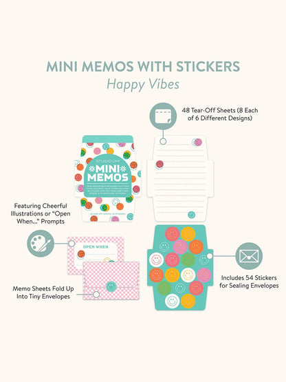 Happy Vibes Mini Memos with Stickers