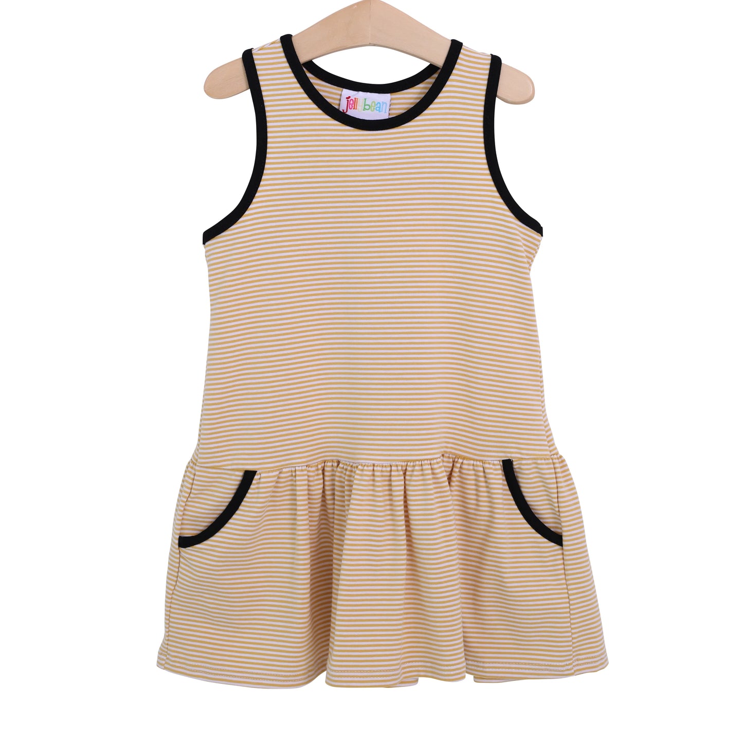 GIRLS Bow Back Cheer Dress- GOLD & BLACK