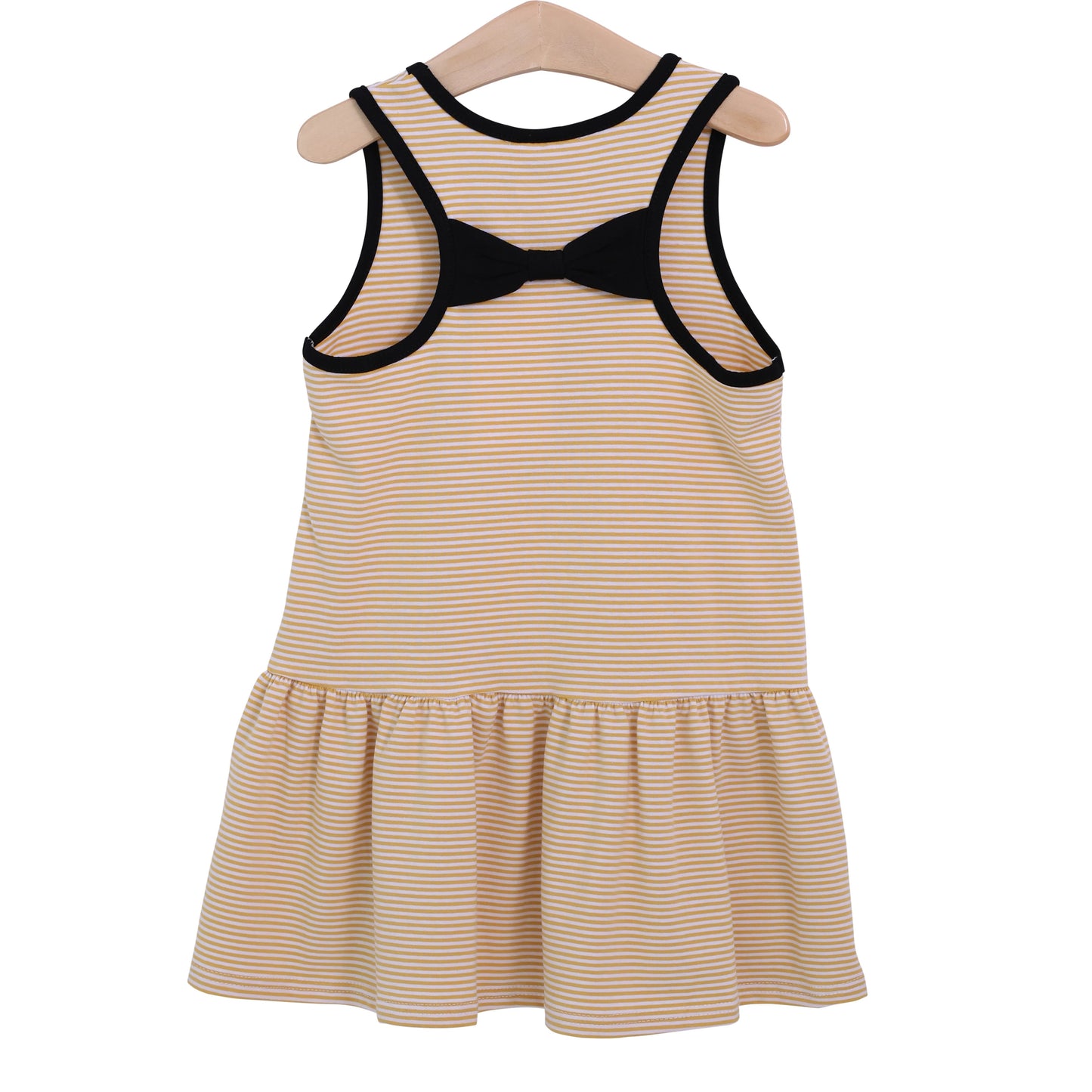 GIRLS Bow Back Cheer Dress- GOLD & BLACK