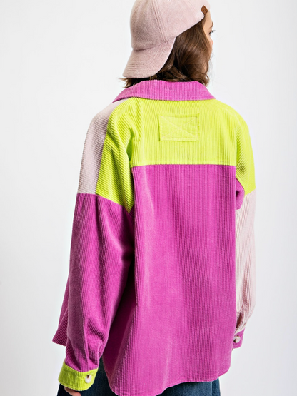 CORD COLORBLOCK SHACKET