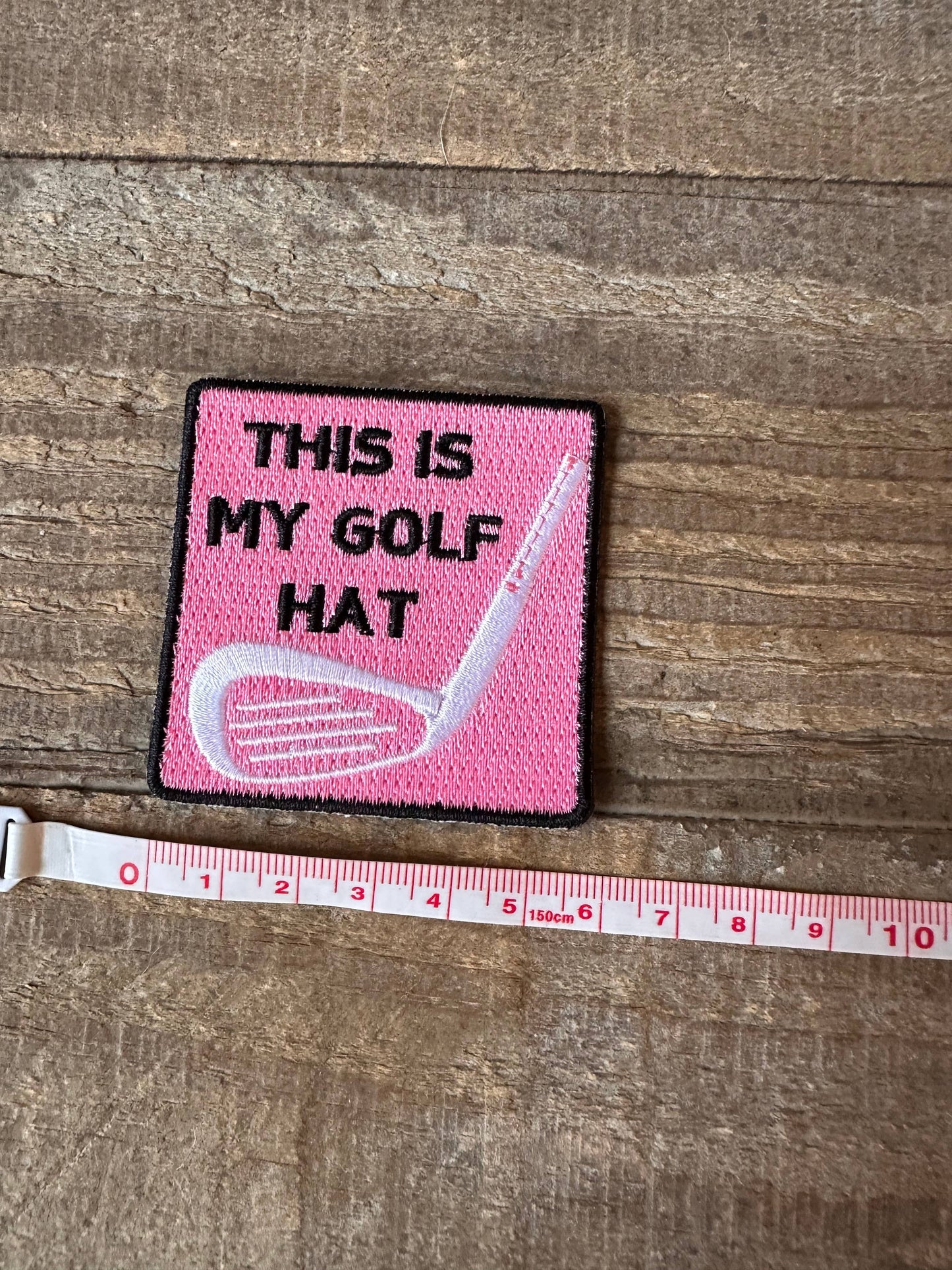 This is my Golf Hat Pink Iron on Patch, iron on hat patch