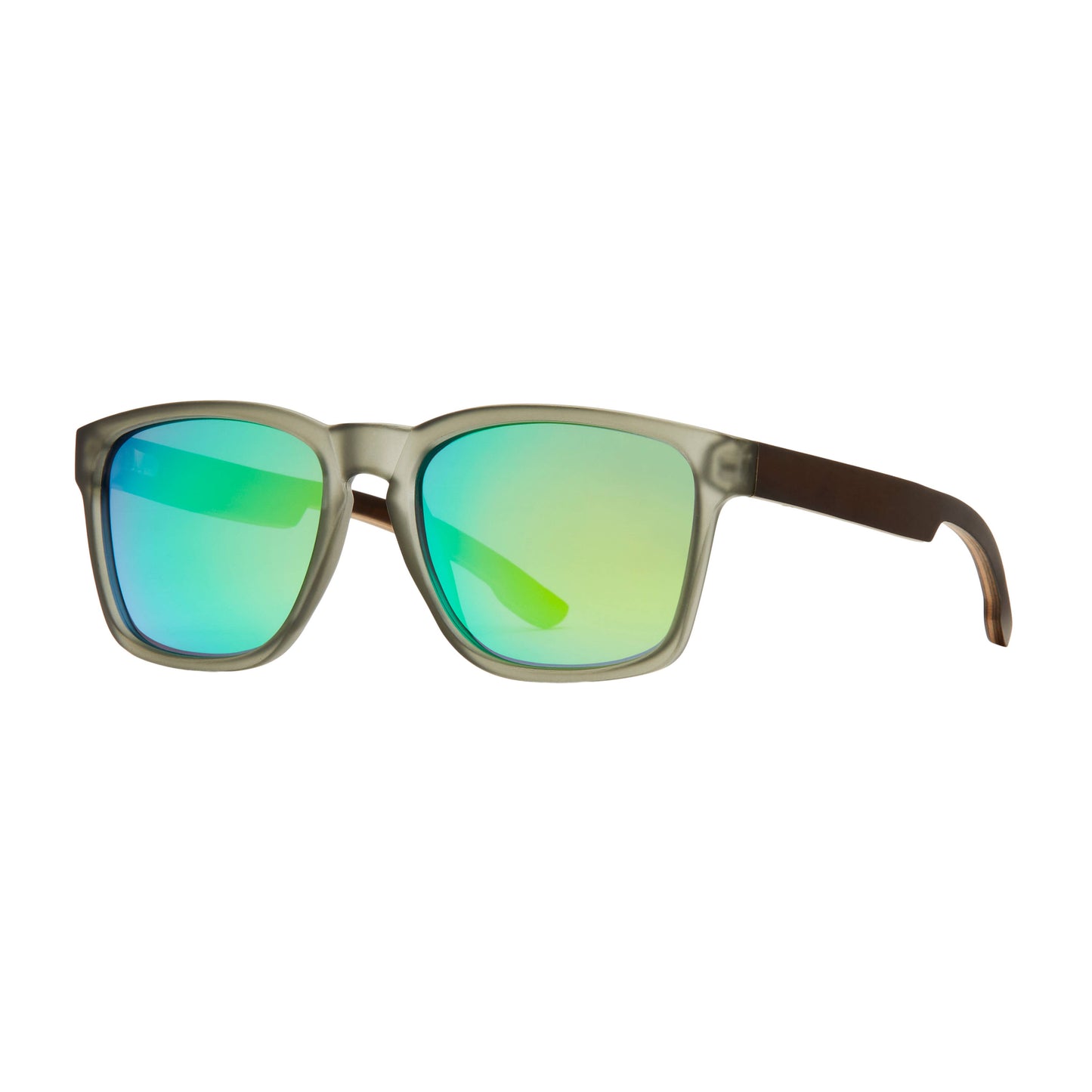 Chandler- Frost Grey/ Zebra Wood / Green Mirror Polarized