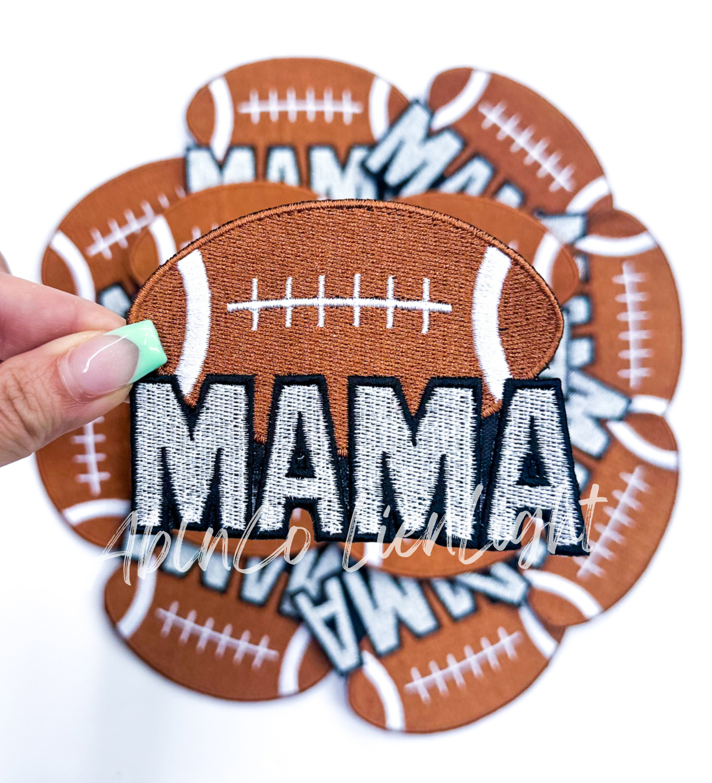 Football mama game day trucker hat embroidery patch iron on