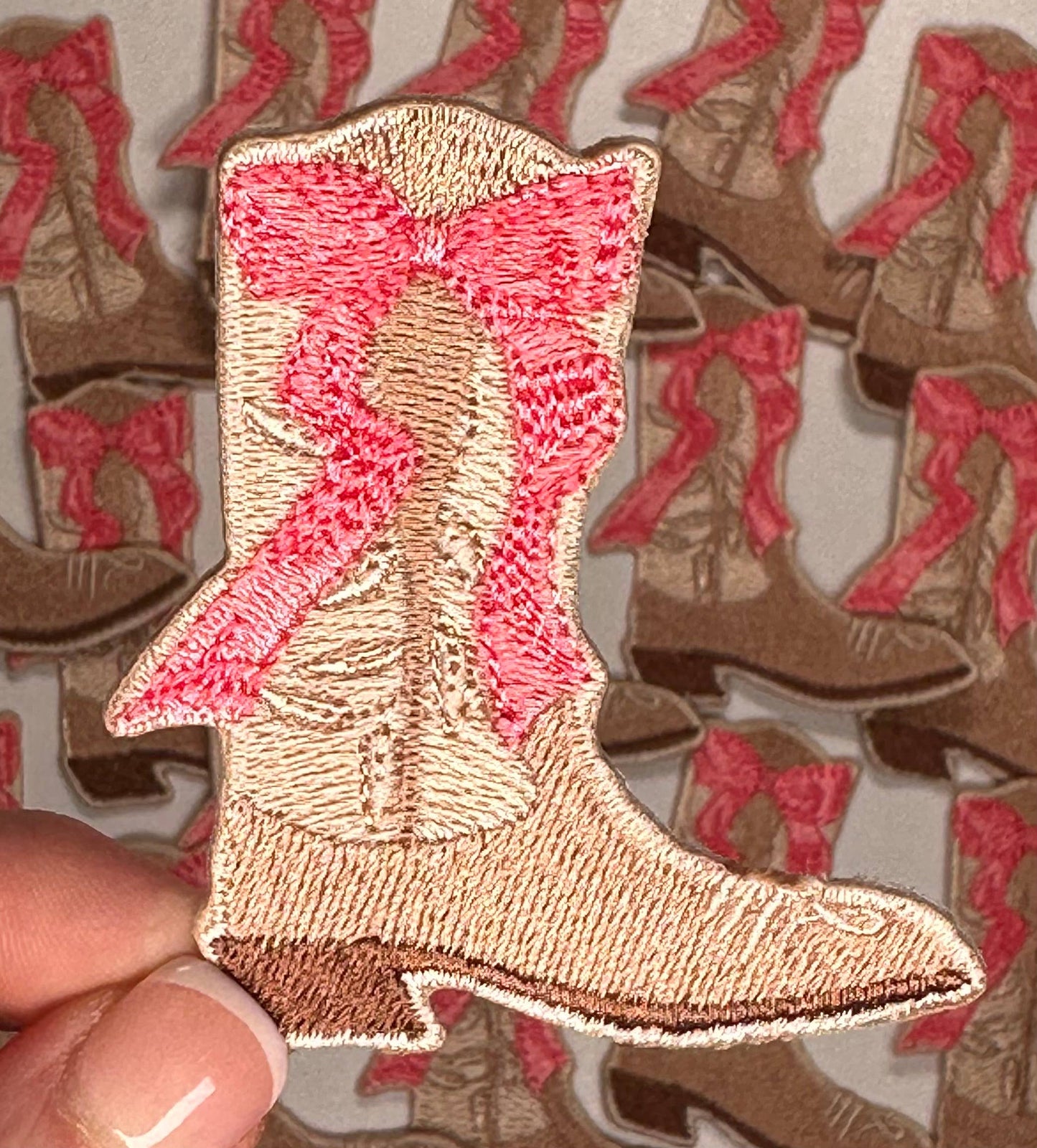 Boot with bow, western patch, cowgirl, cowboy, texas patch