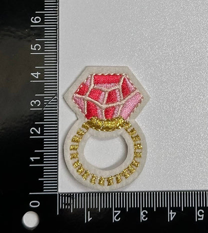 Diamond Ring Pink, wedding Patch, bride patch, ring patch