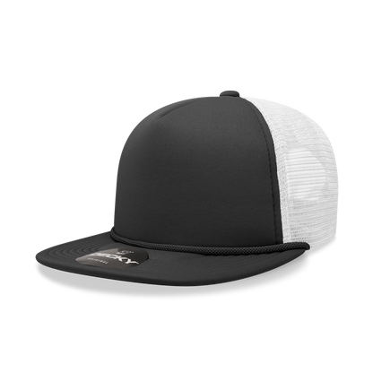 Decky 6026 - Classic 5 Panel Foam Trucker Cap, Flat Bill Hat