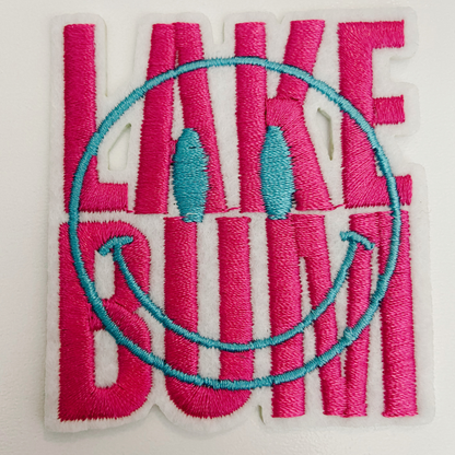 2.5" LAKE BUM  -  Embroidered Hat Patch: QTY 1