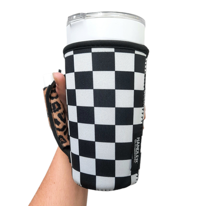 Checkerboard w/ Leopard 20oz Coffee / Tea / Tumbler Handler™