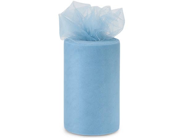 Value Color Tulle Ribbon: 1 Pack / 6"x100 yards / Spa Blue