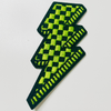 2.5” Checkered Lightning Bolt Pink or green -  Embroidered Hat Patch: QTY 1