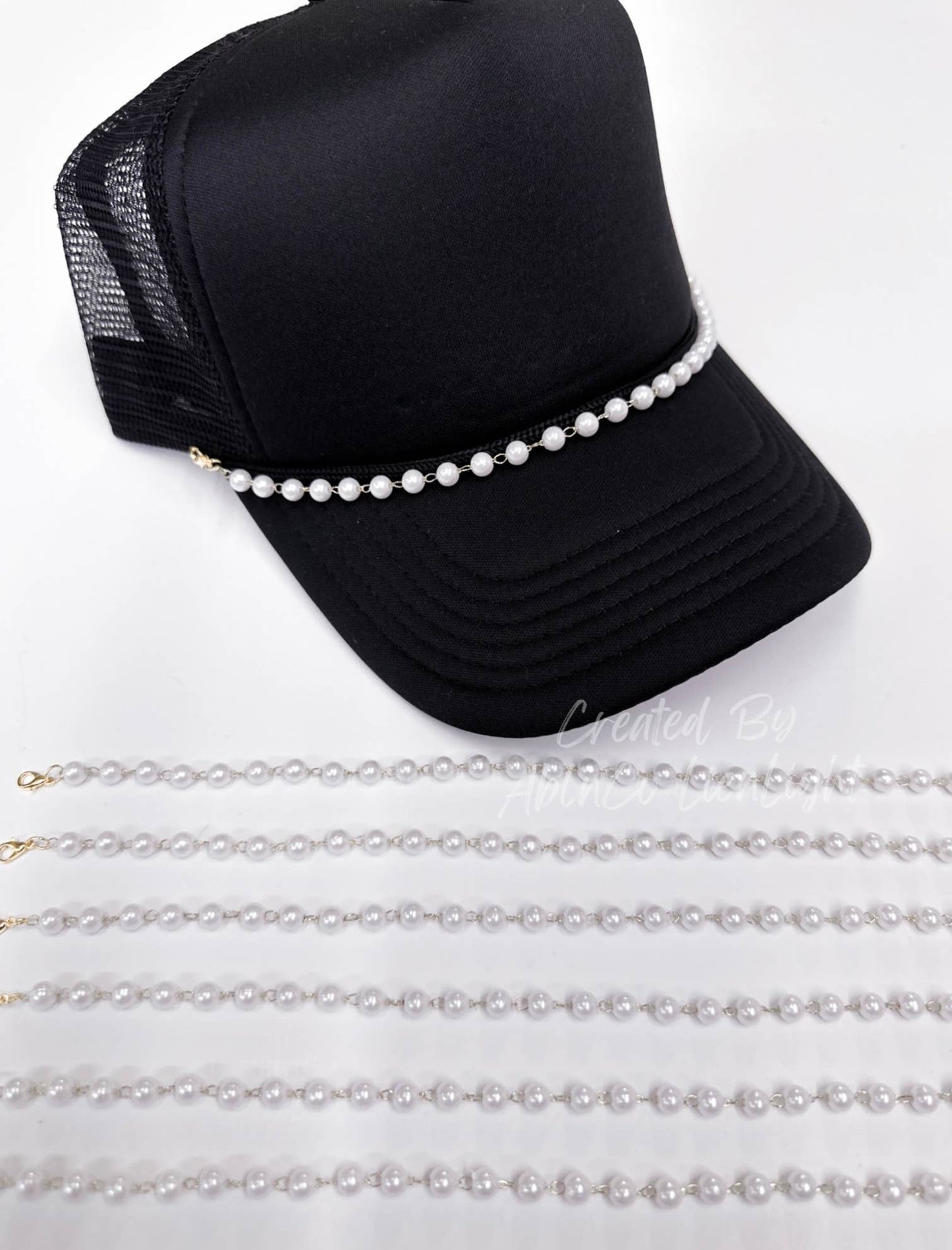 Trucker hat chains pearl trucker hat jewelry chain